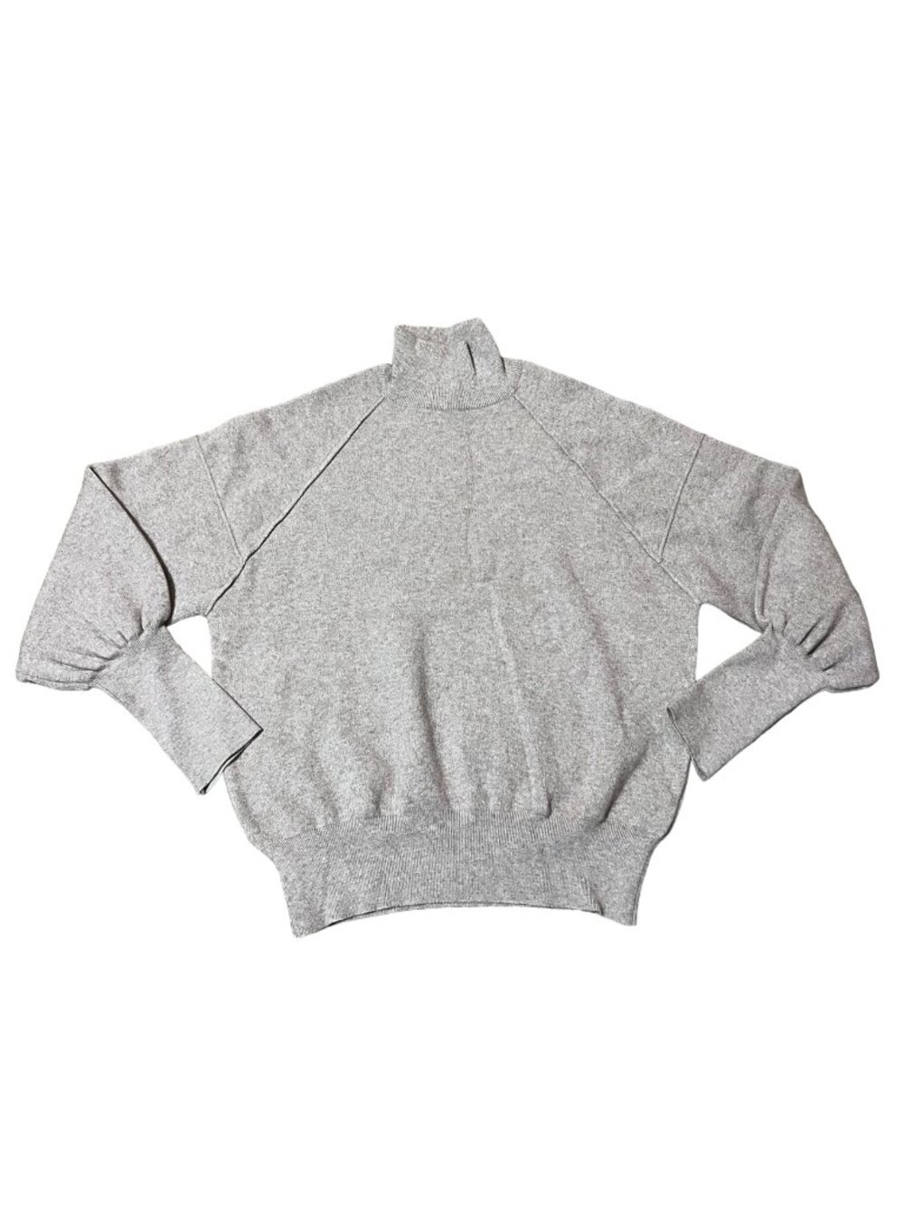 Zara Taupe Brown Mock Neck Bishop Sleeve Knit Sweater Womens Size Small NEW